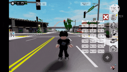 a screenshot of a video game shows a person walking down a street