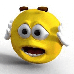 a yellow smiley face with a surprised look on its face is covering its ears .