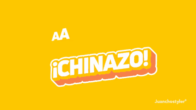 a yellow background with the words aaaaay chinazo