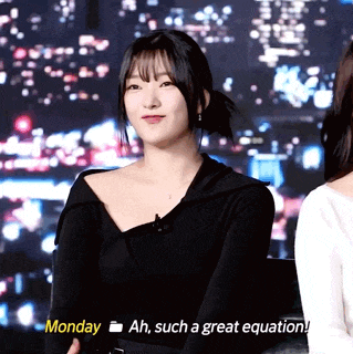 a woman says monday ah such a great equation in a video