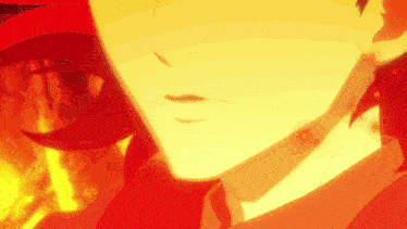 a close up of a person 's face with red hair
