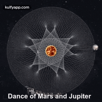 a computer generated image of the dance of mars and jupiter in space