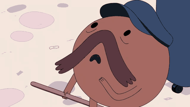 a cartoon character with a mustache wearing a hat