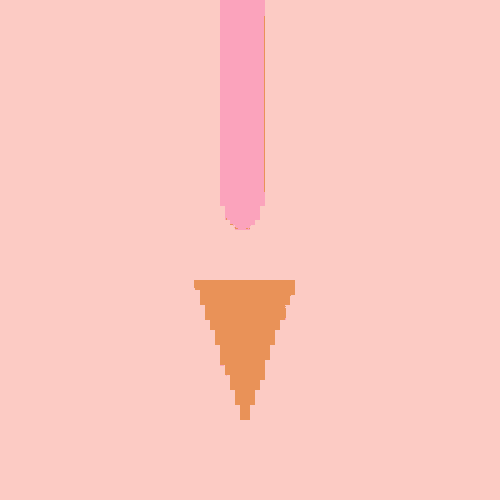 a pixel art drawing of two ice cream cones