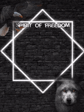 a man with a beard is surrounded by a wolf and an eagle with the name cpt.daud written on the bottom