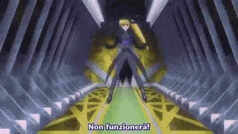 a cartoon character is standing in a tunnel with the words non funzionera on the bottom .