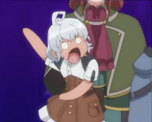 a little girl with a surprised look on her face is being held by a man in a green jacket