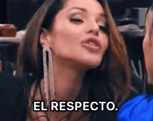 a close up of a woman 's face with el respecto written below her