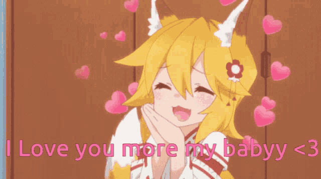 a picture of a fox with the words love you more my babyy < 3