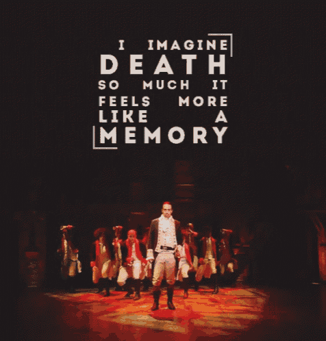 a poster that says " i imagine death so much it feels more like a memory " on it