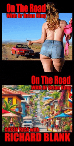 a poster for on the road with dr brian king and richard blank