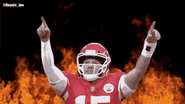 a football player in a red uniform with the number 17 on the front