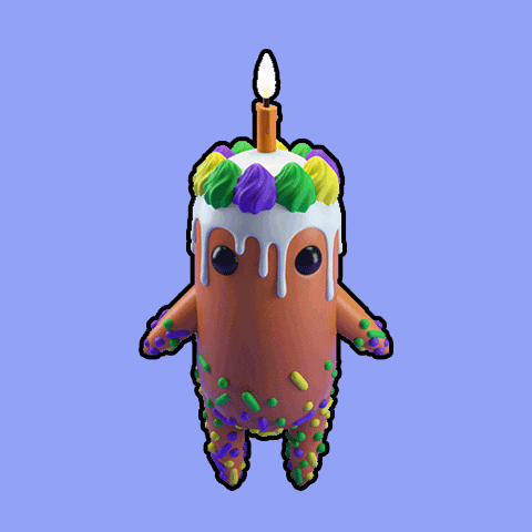 a cake with a candle on top of it and sprinkles