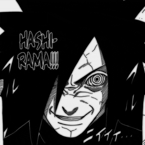 a black and white drawing of a person with the words hashi rama written above them