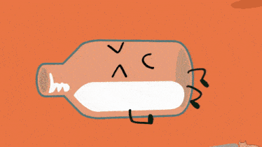 a cartoon drawing of a bottle with a label that says ' milk '