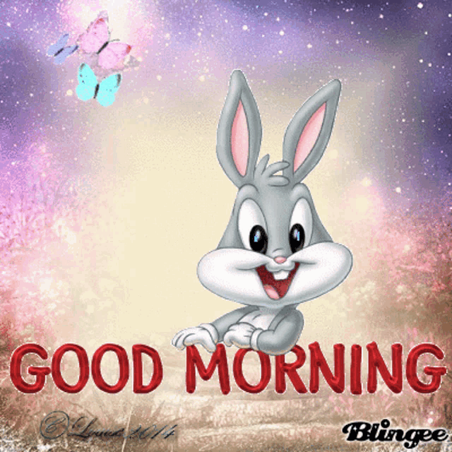 a picture of bugs bunny with the words good morning