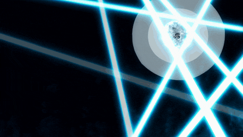 a black background with blue lines and a circle in the center