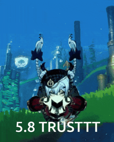 a picture of a girl with the words 5.8 trusttt
