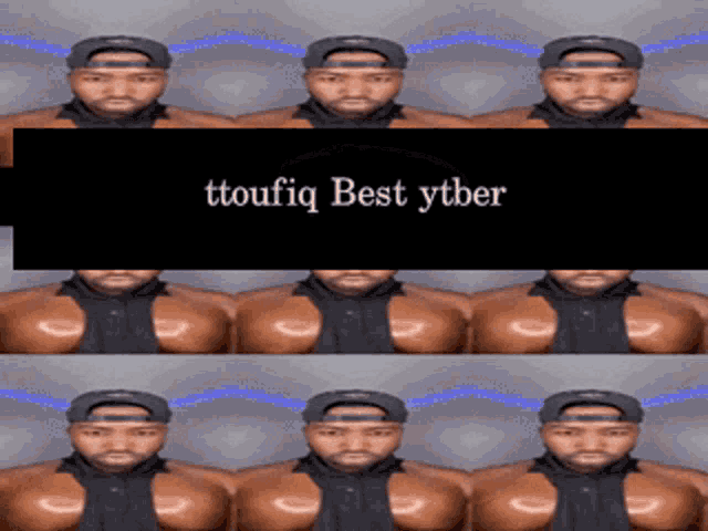 a picture of a man with the words ttoufiq best ytber on it