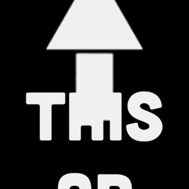 a white arrow pointing upwards with the words this on the bottom