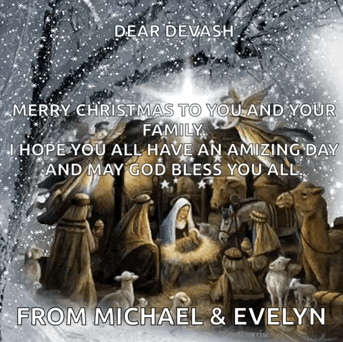 a christmas card from michael and evelyn