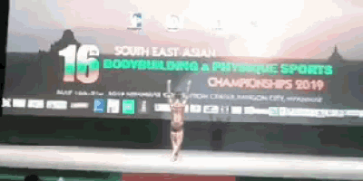 a sign for the south east asian body building and physique sports championships