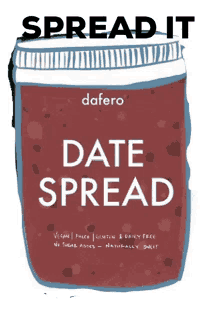 a jar of dafero date spread is shown