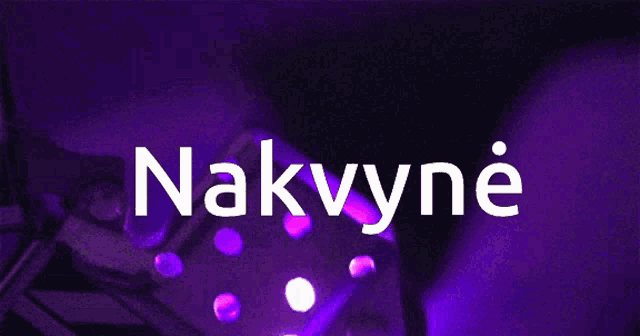 a purple background with the word nakvyne in white