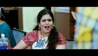 a woman is making a funny face in a video with the word hub on the bottom