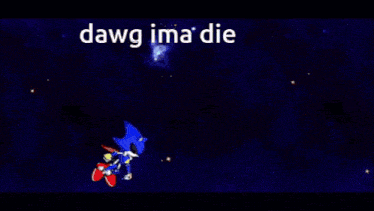 a picture of sonic the hedgehog with the words dawg ima die below him