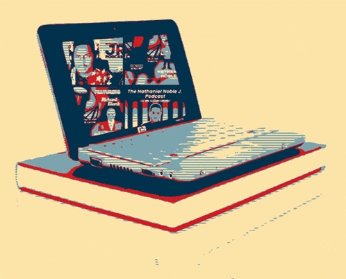 the nathaniel noble j podcast is displayed on the screen of a laptop