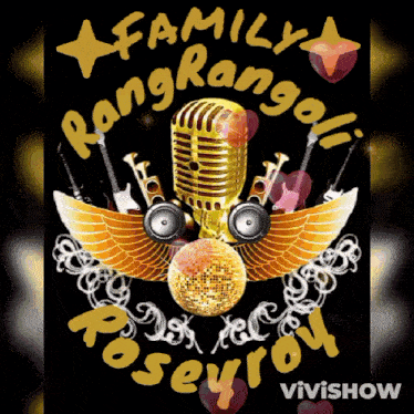 a poster that says family rangrangoli poseyrol on it