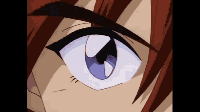 a close up of a anime character 's eye