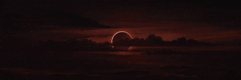 a partial eclipse of the moon is visible in the night sky .