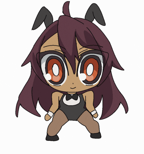 a drawing of a girl wearing a bunny outfit