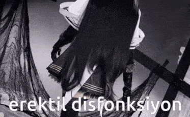 a black and white photo of a woman with the words erektil disfonksiyon on the bottom