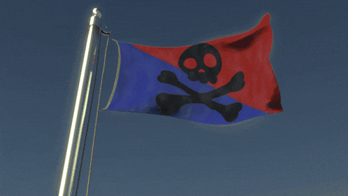 a pirate flag with a skull and crossbones on it