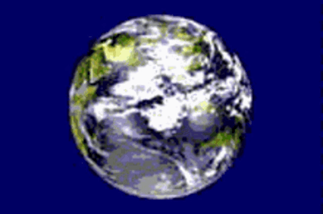 a computer generated image of the earth spinning on a dark blue background