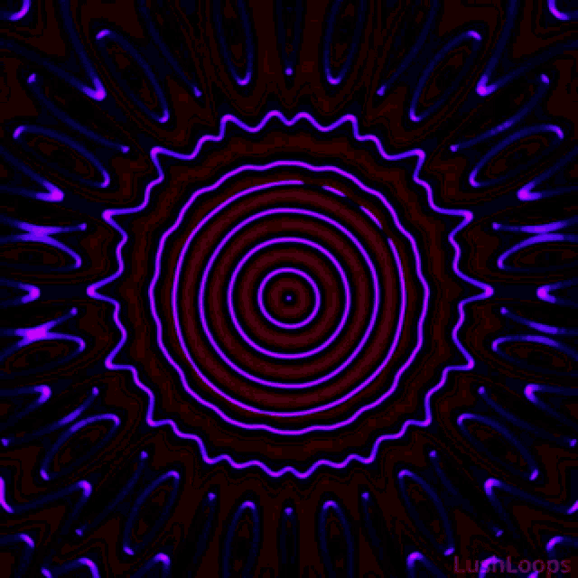 a lushloops animated background with purple circles and lines
