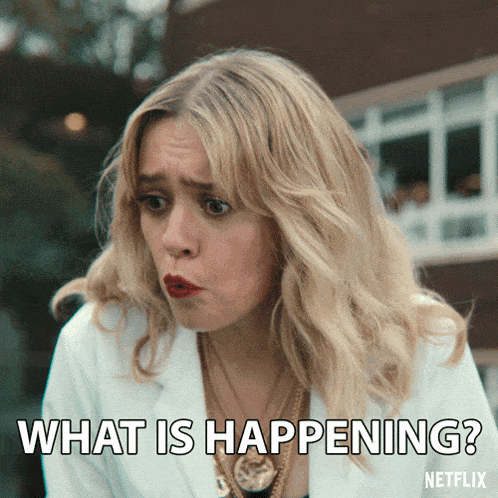 What Is Happening Aimee Gibbs GIF - What Is Happening Aimee Gibbs Aimee Lou Wood GIFs