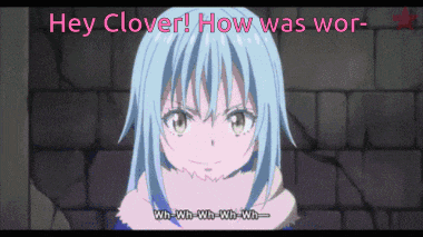 a picture of a girl with the words hey clover how was wor