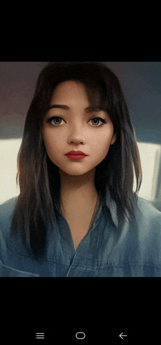 a close up of a woman 's face with an arrow pointing to the bottom left