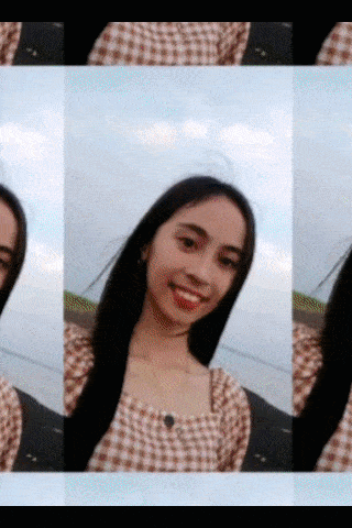 a woman in a plaid shirt is smiling in a collage of three pictures