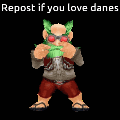 a pixel art of a man with a green beard wearing red shorts and sunglasses