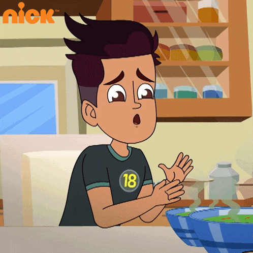 a cartoon of a boy with the number 18 on his t-shirt