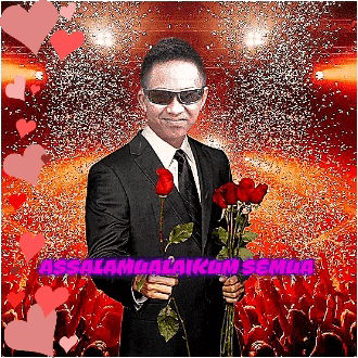 a man in a suit and tie is holding a bouquet of red roses in front of a crowd