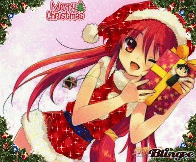 Merry Christmas Anime GIF - Merry Christmas Anime Wink GIFs