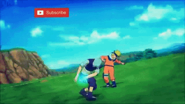 a video game scene with a subscribe button on the bottom right