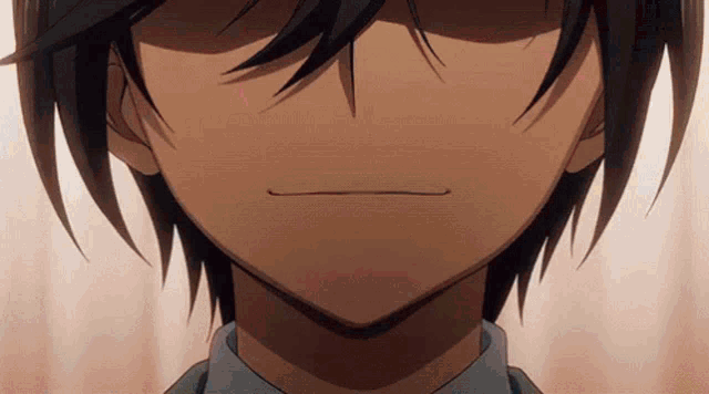 a close up of a person 's face with a smile