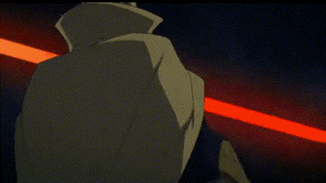 a cartoon character is holding a glowing circle in his hands .